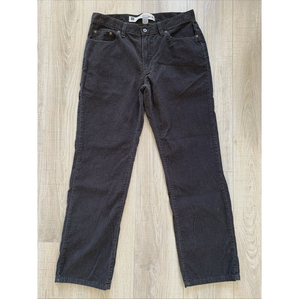Gap Corduroy Straight Leg Fit Dark Gray Mens 33x32